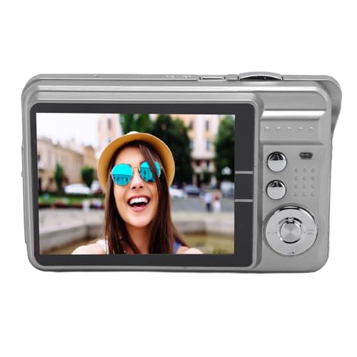 Kompakte 4K-Digitalkamera, 48 MP HD, 8-facher Zoom, Anti-Shake-Fill-Light-Reisekamera für Teenager und (Silver) von KIMISS