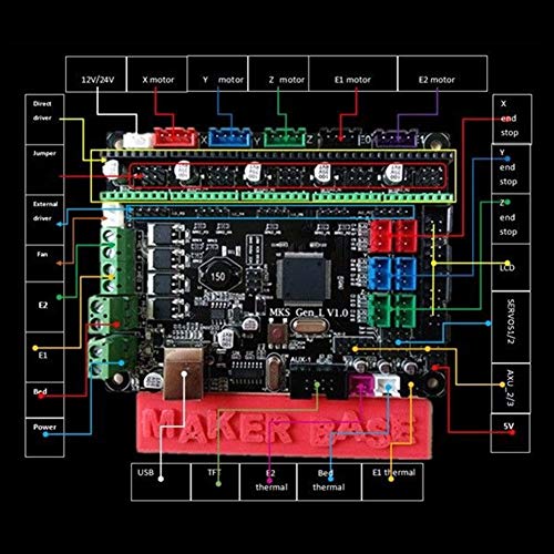 MKS GEN L, 3D-Drucker-Kit Mainboard Rampen 1,4 Kupfer Wasser Kühlung V 1.0 Controller Board Block Dual Extruder Touch von KIMISS