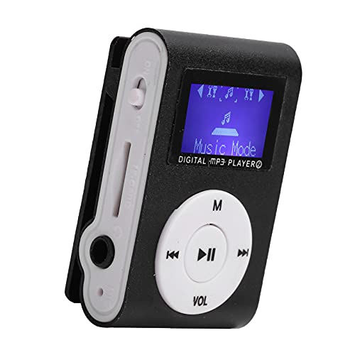 MP3-Player Aluminiumlegierung, Tragbarer -MP3-Musik-Player, Sport-Backclip, LCD-Bildschirm, MP3-Unterstützung, Speicherkarte(Schwarz) von KIMISS