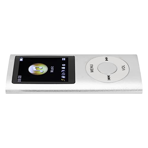 MP3-Player Blauer MP3-Player Aluminiumlegierung MP3-Player Stilvoller Multifunktionaler Verlustfreier Sound Slim 1,8-Zoll-LCD-Bildschirm Tragbarer MP3-Musik-Player (Silber) von KIMISS