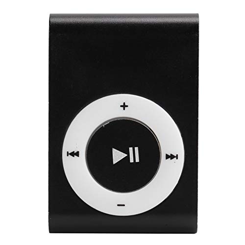 MP3-Player MP3-Player aus Aluminiumlegierung, Tragbarer Digitaler Musik-Media-Player, Minimp3-Backclip-Player mit Kopfhörer und USB-Kabel (Silber) (Schwarz) von KIMISS