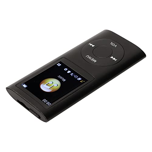 MP3-Player Stilvoller, Verlustfreier Sound Schlanker 1,8-Zoll-Multifunktions-LCD-Bildschirm Tragbare Musik (Schwarz) von KIMISS