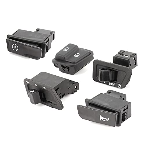 Motorrad-Schalterknopf-Kit Kunststoff 5-teiliges Motorrad-Starter-Fernlicht-Abblendlicht-Scheinwerferhorn-Blinker-Tasten-Kit Passend für Gy6 125Cc von KIMISS