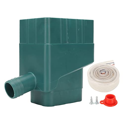 Regenwassersammelsystem, Standard -Downspout -Wassersystem, Rechteckiger Standard, Butts & Fass -Diverter -Stecker mit 40 -Zoll -Schlauch für Rasengarten Weiß Einfach Installation, (GREEN) von KIMISS