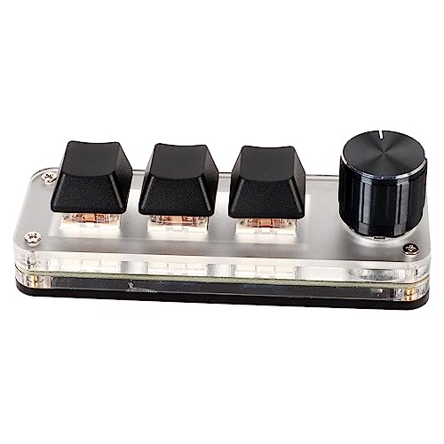 Rotes Schaltermakro, Individuelle Knöpfe, USB-Tastatur für Desktop-PC-Tastatur, Plug-and-Play, Ergonomisch (3 Tasten 1 Knopf) von KIMISS