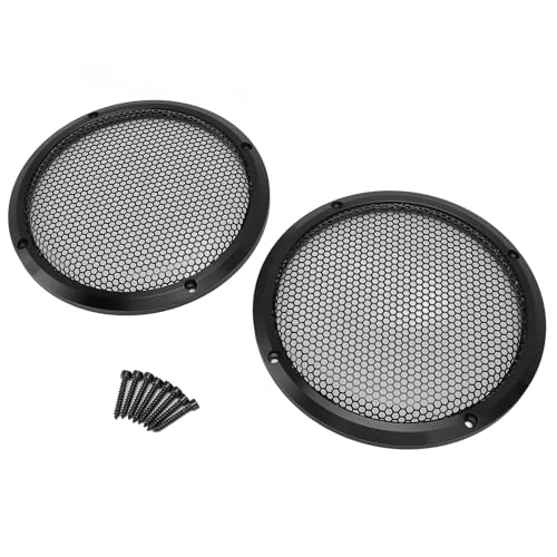 Subwoofer Guard Protector 2PCS Auto Sprecher Grill Cover 169 Mm, um Metal Round Car Speaker Guard für das Heimtheaterschiff zu Installieren (Black) von KIMISS