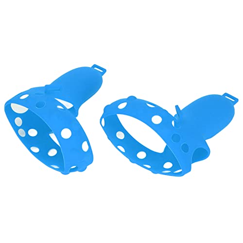 Touch-Controller-Griff, Abdeckung für 2 VR-Anti-Wurf-Videospiele, PC, Virtual-Reality-Zubehör, Griff, Silikon-Schutzhülle mit Handgelenk-Knöchelriemen, Blau (Blue) von KIMISS