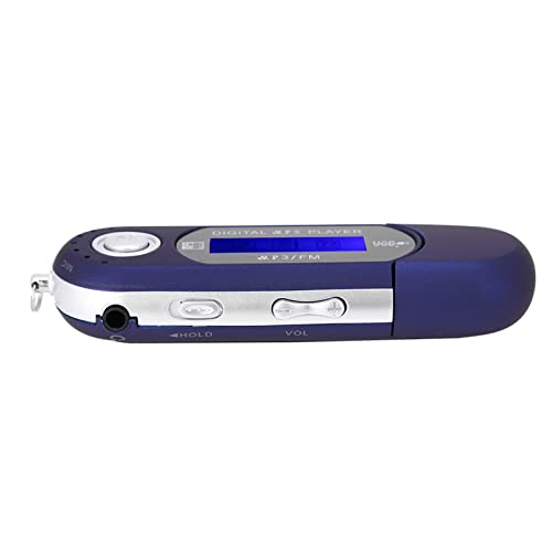 Tragbare Musik MP3, mit LCD-Bildschirm FM-Radio Stimme USB-MP3-Player USB-Player Speicherkarte Silber (Blau) von KIMISS
