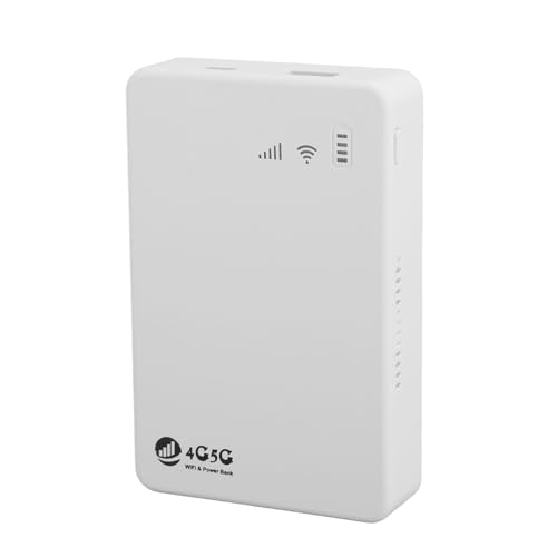 Tragbarer 4G-WLAN-entsperrter 5G-WLAN-Hotspot mit 10000 MAh – Weißer ABS-4G-LTE-Router, SIM-Kartensteckplatz, Unterstützt 10 Geräte, 300 Mbit/s WLAN-Modem-Router von KIMISS