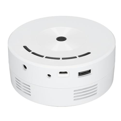 Tragbarer -LED-Filmprojektor, Augenschutz, Eingebauter Lautsprecher für das Schlafzimmer zu Hause (White) von KIMISS