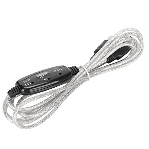 USB-Midi-Kabel, Kabelstecker, Controller-Adapter, ABS-Midi-zu-USB-Kabel, ca. 2,2 M Lang, 16 Kanäle, USB-PC-Schnittstelle, LED-Leistungseingangs-/Ausgangsanzeige, USB-Midi-Kabel von KIMISS