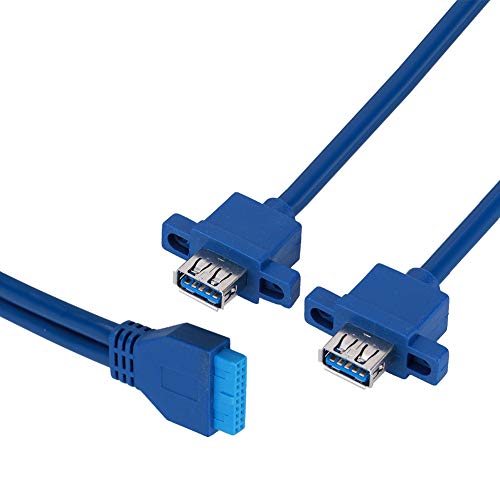 USB3.0 19PIN to, Panel Mount Kabel mit Kabel 2 USB 2AF Front Motherboard Placa Base Schraubenloch (0,3 m) (0,3 m) von KIMISS