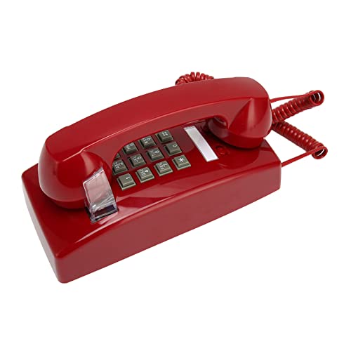 Vintage-Wandtelefone, Festnetz, Altes Retro-Telefon, Wasserdicht, Schnurgebunden, Rotes Telefon mit Lautstärkeregler für Senioren, Hotelküche, Mobilteil für von KIMISS