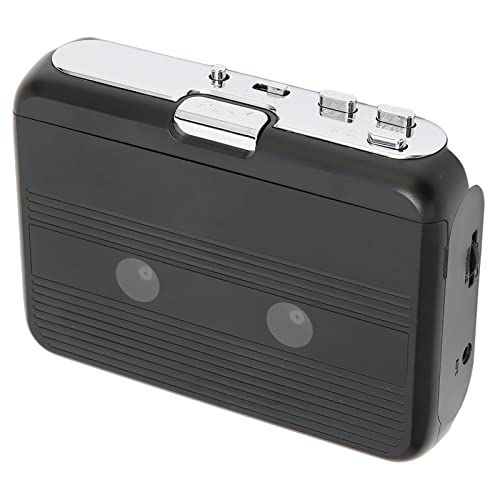 Walkman Kassettenspieler Walkman Kassettenspieler Abs Ton007B Bluetooth Kassettenspieler mit Kopfhörer Auto-Reverse-Funktion Stereo-Kassettenspieler (Schwarz) von KIMISS