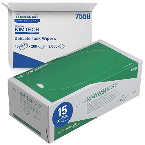 Kimtech Science 7558 Präzisionswischtücher, Industrielle Reinigungstücher, 2-lagig, 15 Packungen x 200 Tücher (3.000 insgesamt), Weiß von KIMTECH
