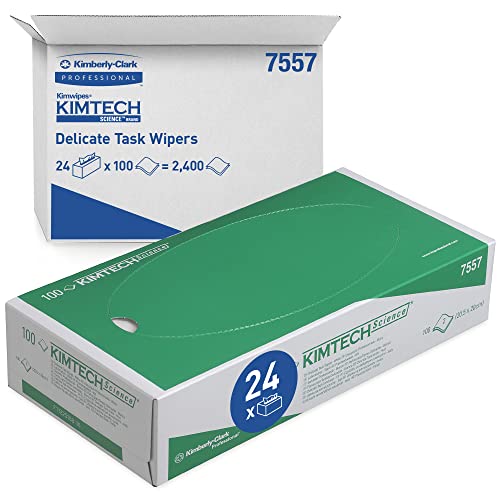 Kimtech Science Präzisionswischtücher 7557 – 24 Kartons mit je 100 Wischtüchern, 2-lagig, weiß von KIMTECH