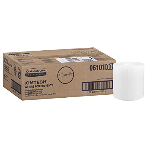 Kimtech Wettask Systemwischtücher für Lösungsmittel 6101 – 6 Nachfüllpackungen x 60 weiße, industrielle Wischtücher (insg. 360) von KIMTECH