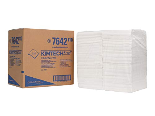 Kimtech Wischtücher für Dichtmittel mit 1/4-Faltung 7642 – 1 Karton mit 500 weißen Tüchern von KIMTECH