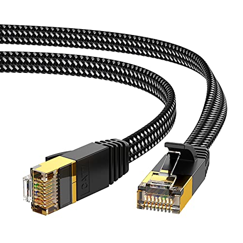 KINBETA CAT 7 Ethernet Kabel 3m, High Speed Ethernet Kabel Cat7 Gigabit gewebte flache Internet Lan Rj45 STP geschirmter Jumper für Switch Router Modem Laptop TV KINBETA CAT 7 Ethernet Kabel 3m, High Speed Ethernet Kabel Cat7 Gigabit gewebte flache Internet Lan Rj45 STP geschirmter Jumper für Switch Router Modem Laptop TV von KINBETA