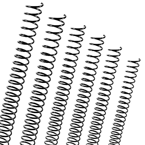120St Kunststoff Spiralbindespulen, 4:1 Teilung Bindungsspiralen, Spiralen zum Binden, Binderücken Spulen für Spulenbindemaschine (0,63/0,78/0,95/1,27/1,58/1,9 cm, Schwarz) von KINBOM