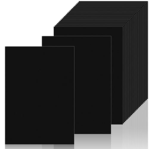 25 Blatt Schwarzer Karton, A4, dickes schwarzes Papier, Karton, 250 g/m², Schweres Schwarzes Bastelpapier für Kunst und Kunsthandwerk, Visitenkarten, Einladungen (210 x 297 mm) von KINBOM
