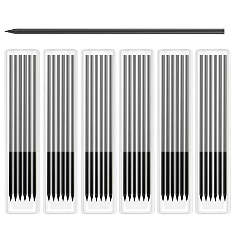 KINBOM 6 Boxen Schwarze Bleistiftminen, 2,8 mm Solide Bleistift Ersatzminen Druckbleistift Minen Bleistift Konstruktion für Konstruktionsarchitekten Markierungen Zeichnungen (Insgesamt 36 Stück) von KINBOM