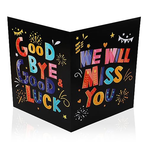 KINBOM Lustige Glückwunschkarte zum Neuen Job mit Umschlag, 28x44cm Abschiedsgeschenkkarte Praktisch Abschiedskarte zum Abschied für Kolleginnen Freundinnen und Kollegen (Bunt) von KINBOM