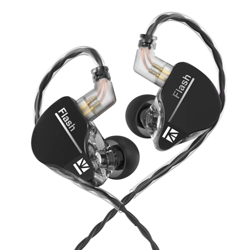 KINBOOFI KBEAR Flash Dual Drviers Hybrid-In-Ear-Kopfhörer, kabelgebundener Ohrhörer Leichter In-Ear-Monitor mit Geräuschunterdrückung und abnehmbarem 2-PIN-Kabel für Musik und Sport von KINBOOFI