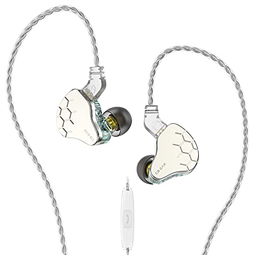 KINBOOFI KBEAR Lark In-Ear-Ohrhörer mit HD-Mikrofon, 1BA+1DD Hybrid Balanced Armature mit Dynamischem HiFi-Headset mit Abnehmbarem 2-Pin-Kabel für Musiker Sänger (Grün, mit Mikrofon) von KINBOOFI