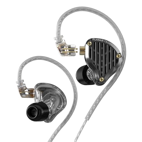 KINBOOFI KZ PR3 IEM Kopfhörer, In-Ear-Monitor-Kopfhörer, 13, 2 mm planarer magnetischer Treiber, In-Ear-Kopfhörer, HiFi-IEM-Kopfhörer mit abnehmbarem Kabel für Musiker (KZ PR3-Schwarz, kein Mikrofon) von KINBOOFI
