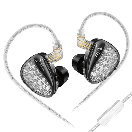 KINBOOFI KZ ZA12 IEM Kopfhörer, 2DD und 4BA Hybrid-In-Ear-Kopfhörer, High-Definition-kabelgebundene Kopfhörer, leichte Ohrhörer mit Mikrofon, hochreines, versilbertes Kabel, HiFi-Stereo KINBOOFI KZ ZA12 IEM Kopfhörer, 2DD und 4BA Hybrid-In-Ear-Kopfhörer, High-Definition-kabelgebundene Kopfhörer, leichte Ohrhörer mit Mikrofon, hochreines, versilbertes Kabel, HiFi-Stereo von KINBOOFI