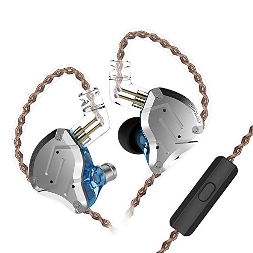 KINBOOFI KZ ZS10 Pro im Ohrmonitor-Ohrhörer-Kopfhörer, HiFi KZ-Kopfhörer mit 4BA- und 1DD-Treibern, KZ Upgrade ZS10 Pro mit abnehmbarem 0,75 mm 2-poligem 6N OFC-Kabel(Mic, Blue) von KINBOOFI
