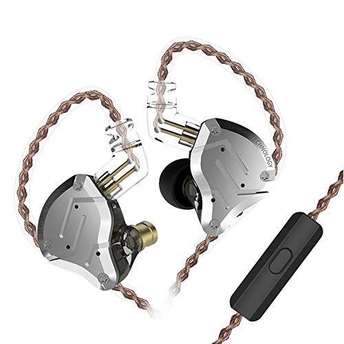 KINBOOFI KZ ZS10 Pro im Ohrmonitor-Ohrhörer-Kopfhörer, HiFi KZ-Kopfhörer mit 4BA- und 1DD-Treibern, KZ Verbessertes ZS10 Pro mit abnehmbarem 0,75 mm 2-poligem 6N OFC-Kabel (mit Mikrofon, schwarz) von KINBOOFI