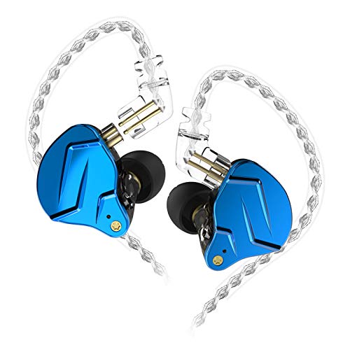 KINBOOFI KZ ZSN PRO X Kabelgebundene HiFi-Kopfhörer mit Dual-Treiber 1BA+1DD, In-Ear-Monitor-Ohrhörer mit 2-poligen abnehmbaren Kabeln, leicht, Geräuschunterdrückung (Blau, kein Mikrofon) von KINBOOFI