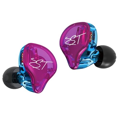 KINBOOFI KZ ZST In-Ear-Kopfhörer, Farbausgewogene Hybrid-Dual-Treiber-Kopfhörer, HiFi-Ohrhörer, Bass-Headset, In-Ear-Kopfhörer (lila, mit Mikrofon) von KINBOOFI