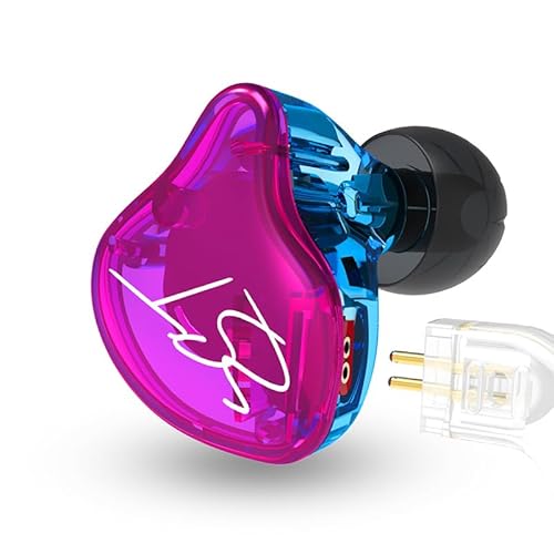 KINBOOFI KZ ZST In-Ear-Kopfhörer, Farbausgewogene Hybrid-Dual-Treiber-Kopfhörer, HiFi-Ohrhörer Bass-Headset In-Ear-Kopfhörer (lila, ohne Mikrofon) von KINBOOFI