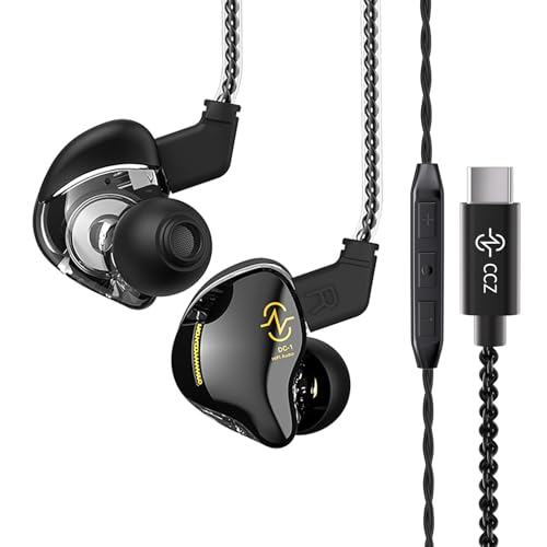 Kinboofi CCZ Coffee Bean Typ-C In-Ear-Kopfhörer, Stereo-Kopfhörer, kabelgebunden, Dual-Magnetschaltung, dynamischer Treiber, In-Ear-HiFi-Kopfhörer, Geräuschunterdrückung (TYPEC-Braun, mit Mikrofon) von KINBOOFI