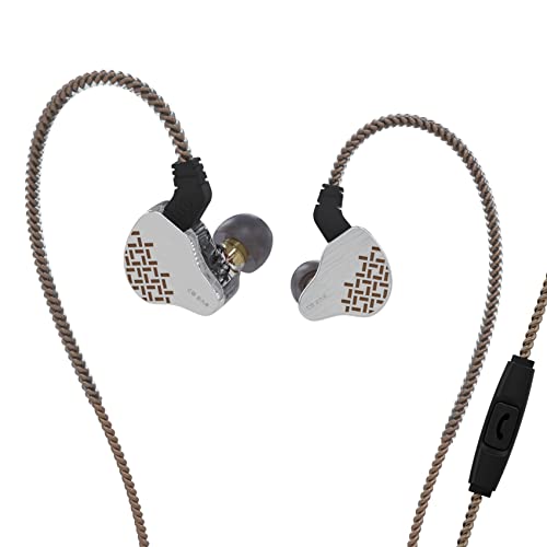Kinboofi KBEAR In-Ear-Monitor, Rosefinch Kopfhörer, Geräuschsenkung, Kopfhörer mit 5 μm Silikon-Verbundwerkstoff, biologische Membran, mit 4-adrigem OFC-Kabel (schwarz, mit Mikrofon) von KINBOOFI