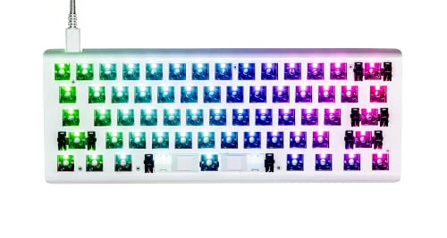 Kinesis Gaming TKO Mechanische Tastatur Barebones Kit | Standard 60% Hotswap Layout | Weiße Metallplatte | Dual-Zonen-RGB | Abnehmbarer USB-C | Optionale Geteilte Leertaste | US/ANSI von KINESIS