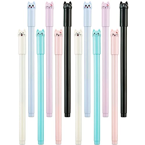 KINGGOO 12 Teile/Satz Kawaii Cartoon Cat Gel Stift Für Mädchen Geschenk Schreibwaren Nette Schreibgriffe Pens Nizza Büro Schulbedarf… von KINGGOO