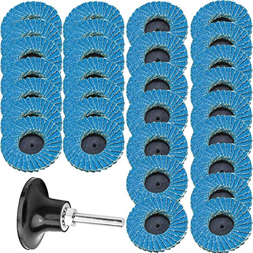 KINGOZOYI 30 Stk Fächerscheiben 50mm Aluminiumoxid Schleifscheiben mit 1/4-Zoll-Padhalterschaft Schafthalter Korngröße 40 60 80, blau, schwarz für Winkelschleifmaschine KINGOZOYI 30 Stk Fächerscheiben 50mm Aluminiumoxid Schleifscheiben mit 1/4-Zoll-Padhalterschaft Schafthalter Korngröße 40 60 80, blau, schwarz für Winkelschleifmaschine von KINGOZOYI