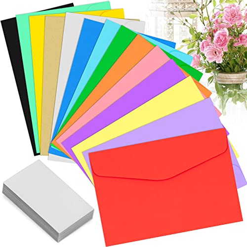 56 Stück Mini Umschläge Bunt, Mini Briefumschläge Kuvert 11.5 x 8cm mit 56 Grußkarten für Hochzeiten Geburtstagsfeiern - 14 Farben 56 Stück Mini Umschläge Bunt, Mini Briefumschläge Kuvert 11.5 x 8cm mit 56 Grußkarten für Hochzeiten Geburtstagsfeiern - 14 Farben von KINGOZOYI