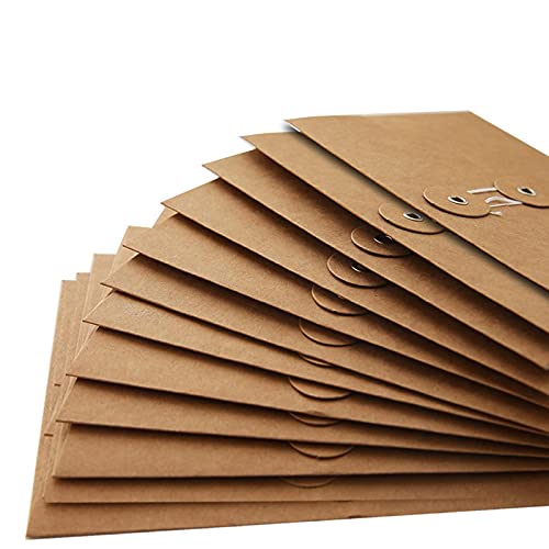 12 Stück Kraftpapier-Briefumschläge, Rechnungen, Quittungen, Dokumente, Organizer, 11,4 x 17 cm Aufbewahrungshalter, Kordelverschluss, wiederverwendbare Büroordner, Booklettasche 12 Stück Kraftpapier-Briefumschläge, Rechnungen, Quittungen, Dokumente, Organizer, 11,4 x 17 cm Aufbewahrungshalter, Kordelverschluss, wiederverwendbare Büroordner, Booklettasche von KINGWEDDING