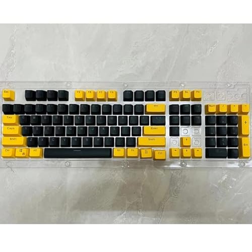 106 Tasten, grau-rote Tastenkappen, PBT Specials, Tastenkappe, Hintergrundbeleuchtung, zweifarbig, mechanische Tastatur-Tastenkappen, 61/104 von KINHA