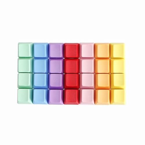 PBT Blanko-Tastenkappen, OEM-Profil R1R2R3R4, separate einzelne Tastenkappe für mechanische Tastatur, Farbe: Rosa, Lila, Rot, Blau von KINHA