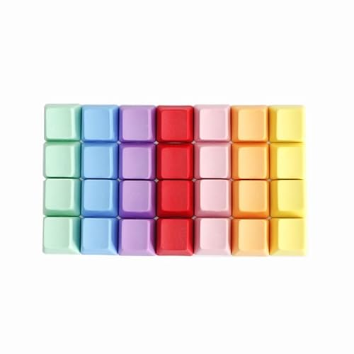 PBT Blanko-Tastenkappen, OEM-Profil R1R2R3R4, separate einzelne Tastenkappe für mechanische Tastatur, Farbe: Rosa, Lila, Rot, Blau von KINHA
