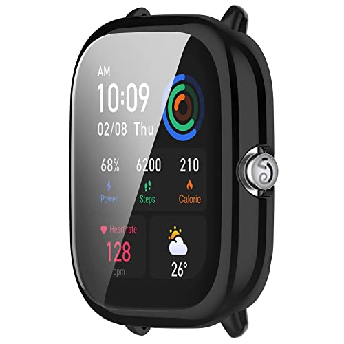 KINKUUN Hülle mit TPU Displayschutz Kompatibel mit Amazfit GTS 4 MiNi Full Coverage Protective Cases Schutz Case Schutzhülle.(schwarz) von KINKUUN