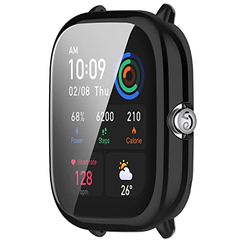 KINKUUN Hülle mit TPU Displayschutz Kompatibel mit Amazfit GTS 4 Mini Full Coverage Protective Cases Schutz Case Schutzhülle.(schwarz) von KINKUUN