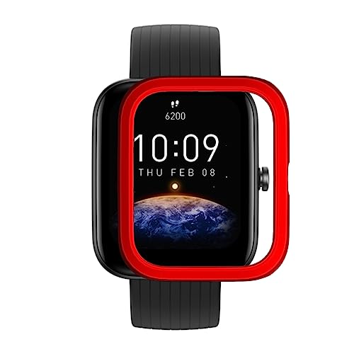 KINKUUN Hüllen Kompatibel mit Amazfit Bip 3/Bip 3 pro Schutzhülle Protector Cover Schutz Case.(rot) von KINKUUN