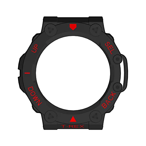 KINKUUN Hüllen Kompatibel mit Amazfit T-rex 2 Schutzhülle Protector Cover Schutz Case.(Schwarz Rot) von KINKUUN